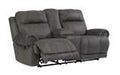 Austere Gray Reclining Loveseat with Console - 3840194 - Gate Furniture