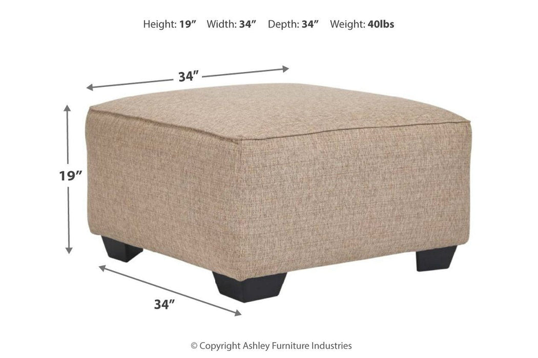 Baceno Hemp Oversized Ottoman - 8120208 - Gate Furniture