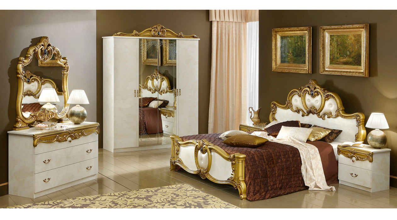 Barocco Ivory W/Gold Bedroom Set - Gate Furniture