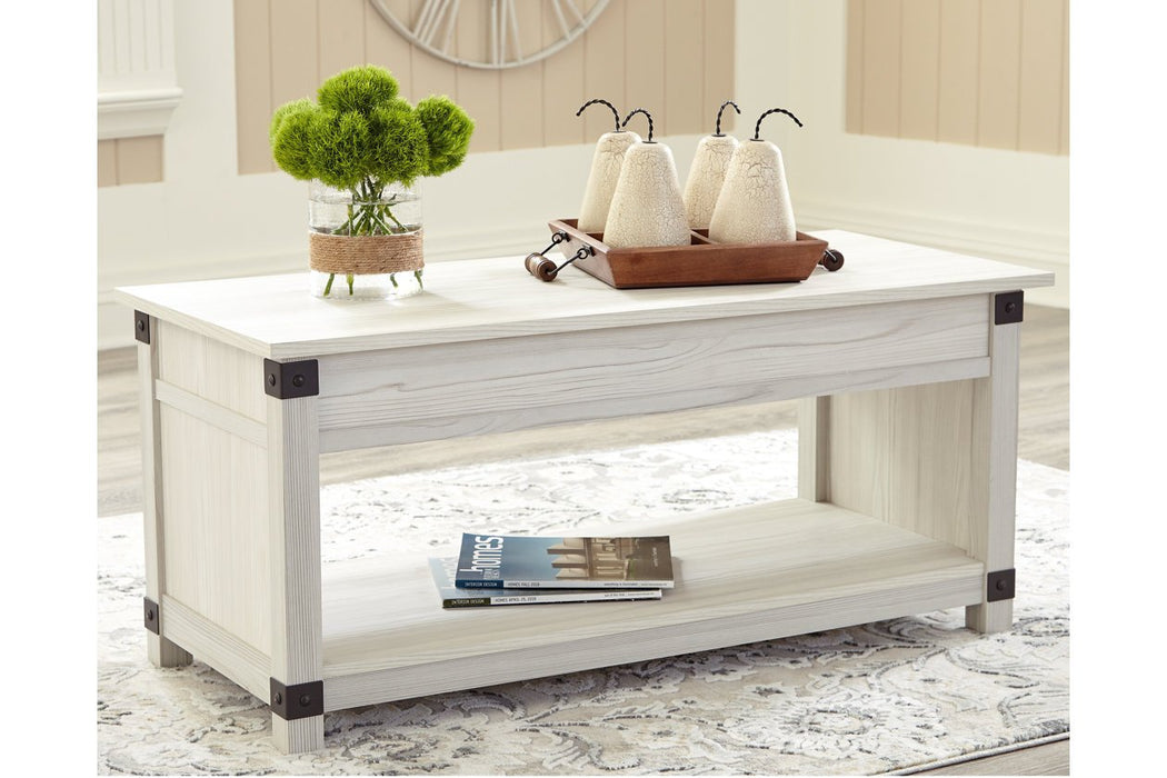 Bayflynn Whitewash Lift-Top Coffee Table - T172-9 - Gate Furniture