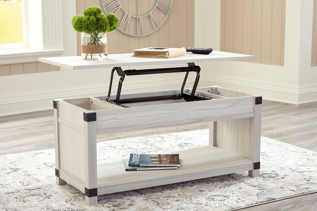 Bayflynn Whitewash Lift-Top Coffee Table - T172-9 - Gate Furniture