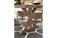 Beachcroft Beige Dining Table with Umbrella Option - P791-625 - Gate Furniture