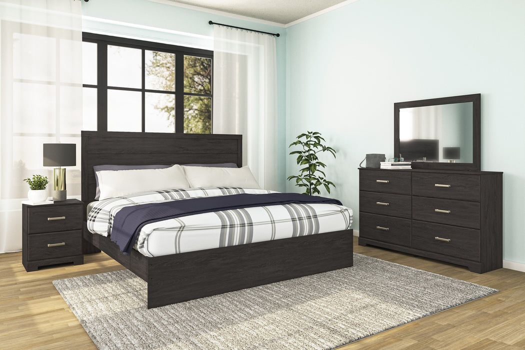 Belachime Black King Panel Bed - Gate Furniture