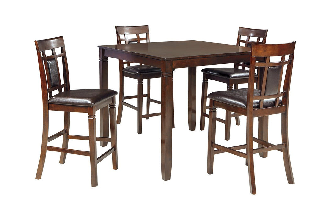 Bennox Brown Counter Height Dining Table and Bar Stools (Set of 5) - D384-223 - Gate Furniture