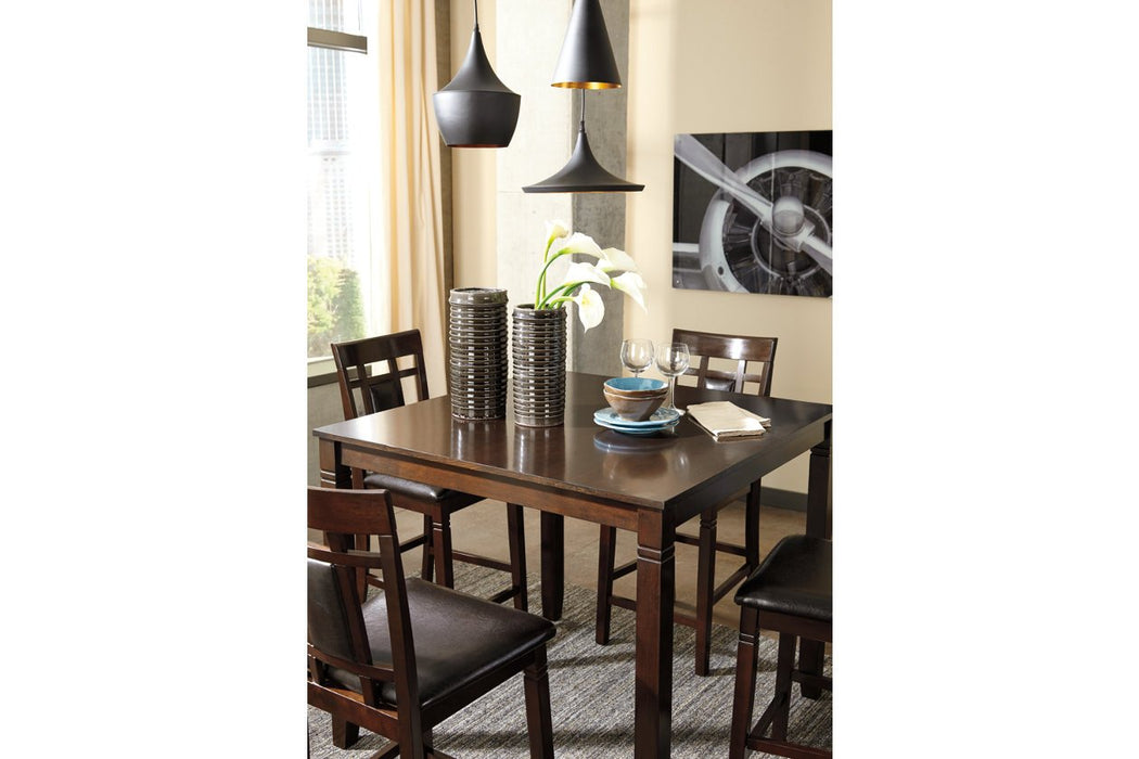 Bennox Brown Counter Height Dining Table and Bar Stools (Set of 5) - D384-223 - Gate Furniture