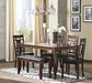 Bennox Brown Dining Table and Chairs with Bench (Set of 6) - D384-325 - Gate Furniture