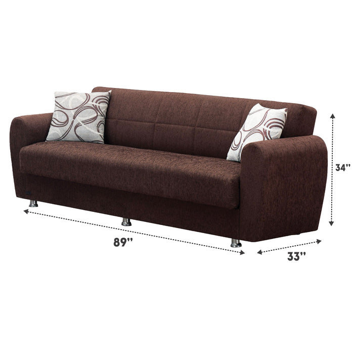 Boston Convertible Brown Sleeper Living Room Set