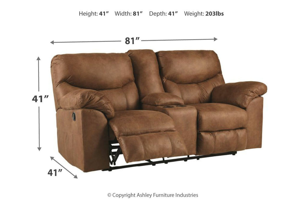 Boxberg Bark Reclining Loveseat with Console - 3380294 - Gate Furniture