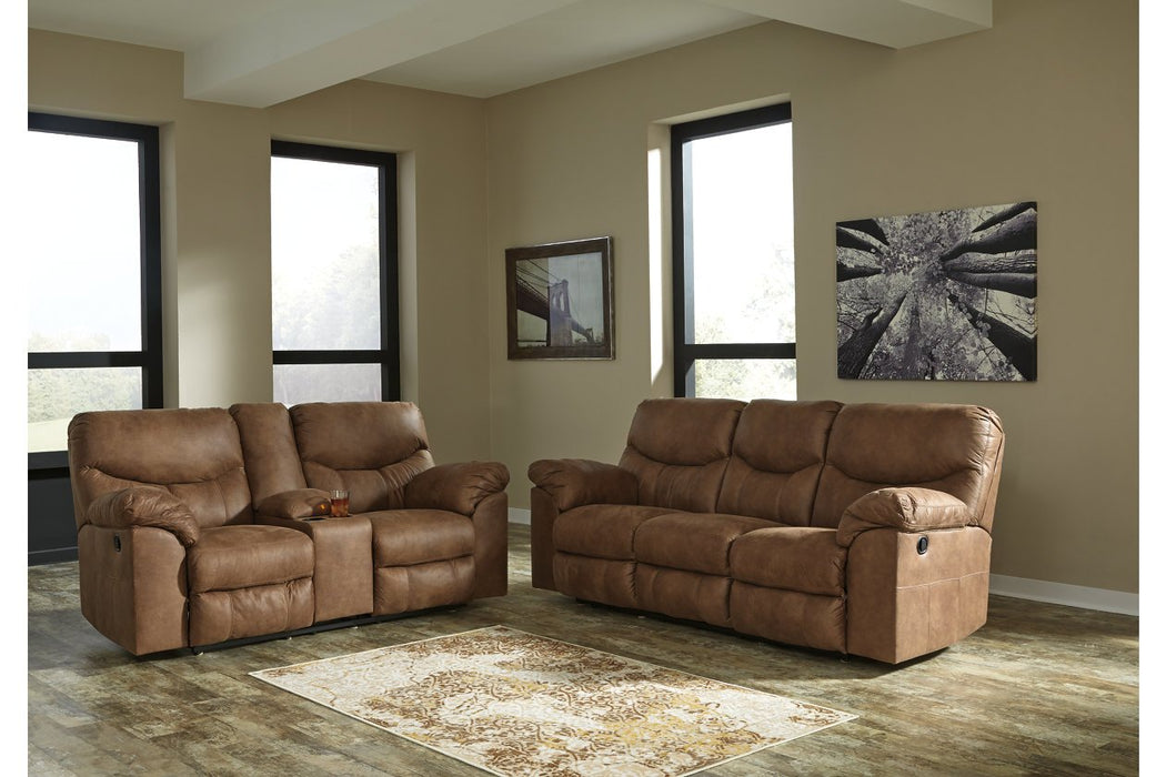 Boxberg Bark Reclining Loveseat with Console - 3380294 - Gate Furniture