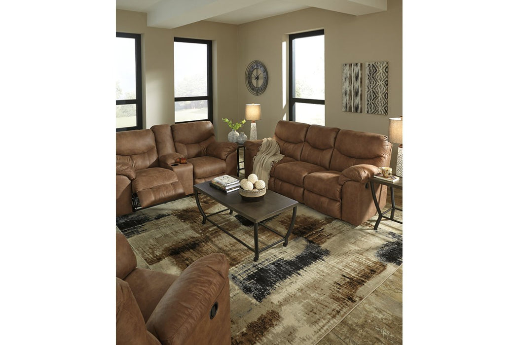 Boxberg Bark Reclining Loveseat with Console - 3380294 - Gate Furniture