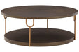 Brazburn Dark Brown/Gold Finish Coffee Table - T185-8 - Gate Furniture