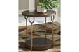 Brazburn Dark Brown/Gold Finish End Table - T185-6 - Gate Furniture