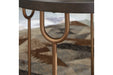 Brazburn Dark Brown/Gold Finish End Table - T185-6 - Gate Furniture