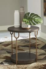 Brazburn Dark Brown/Gold Finish End Table - T185-6 - Gate Furniture