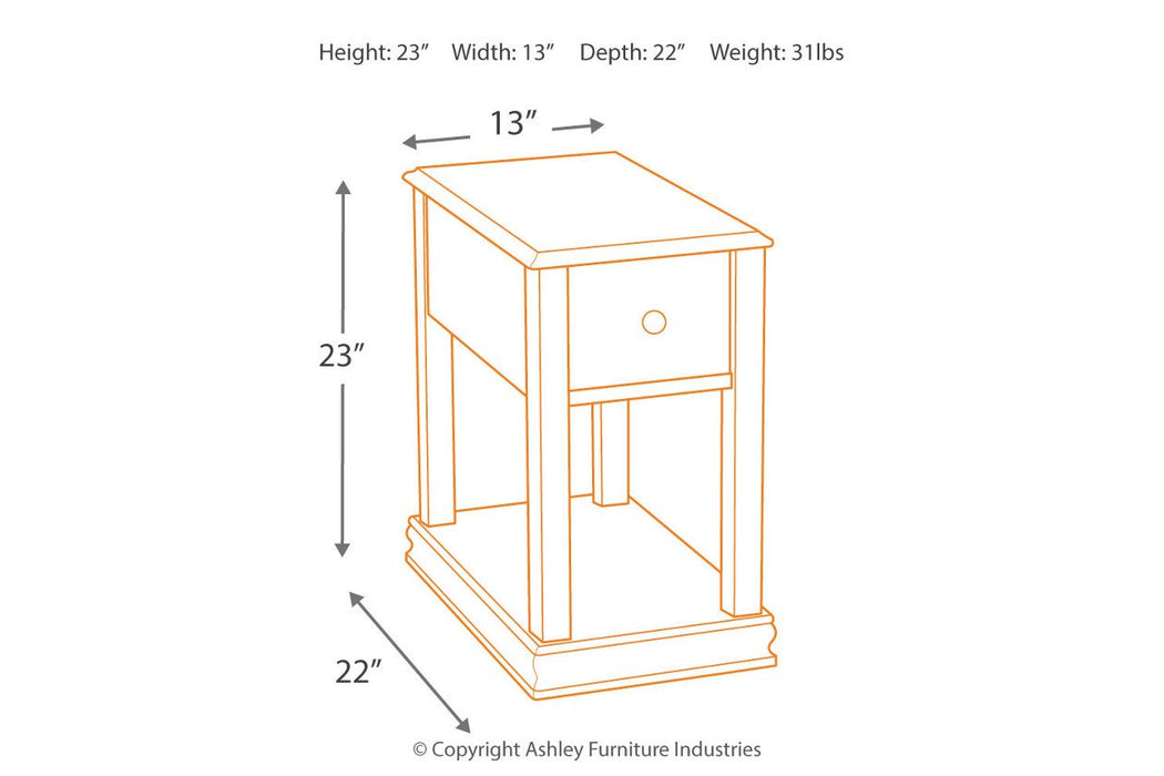 Breegin Brown Chairside End Table - T007-527 - Gate Furniture