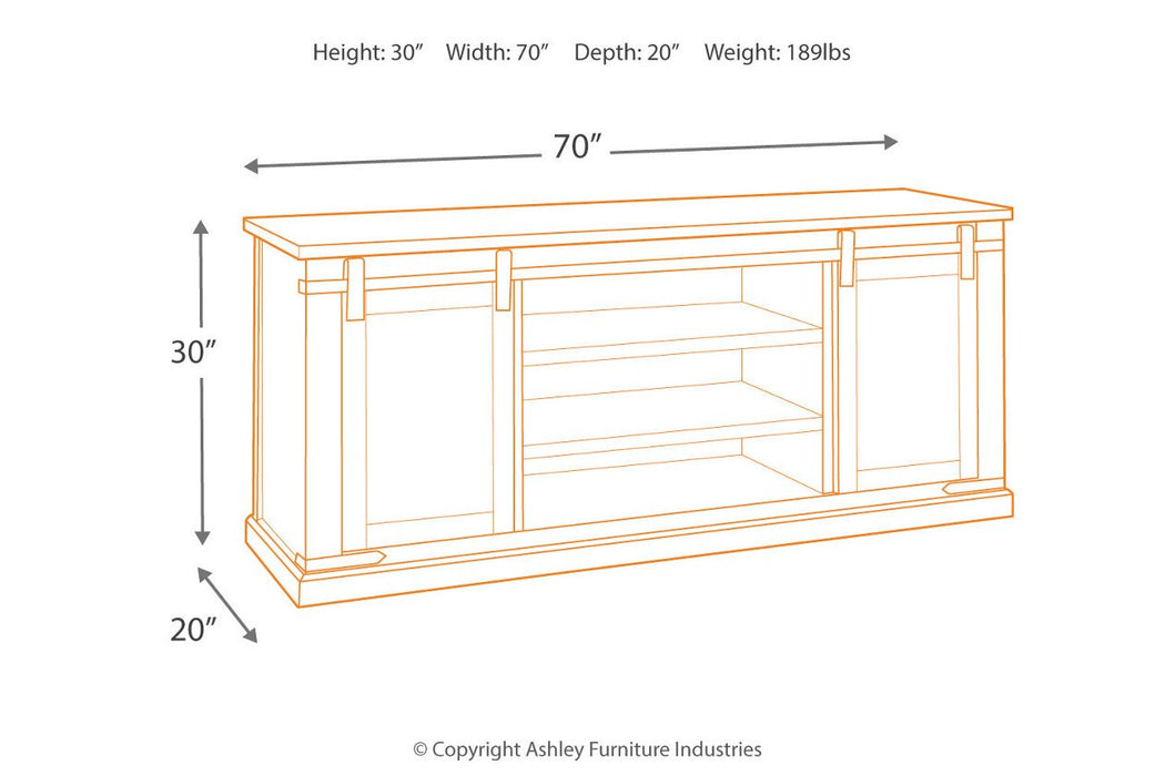 Budmore Rustic Brown 70" TV Stand - W562-68 - Gate Furniture