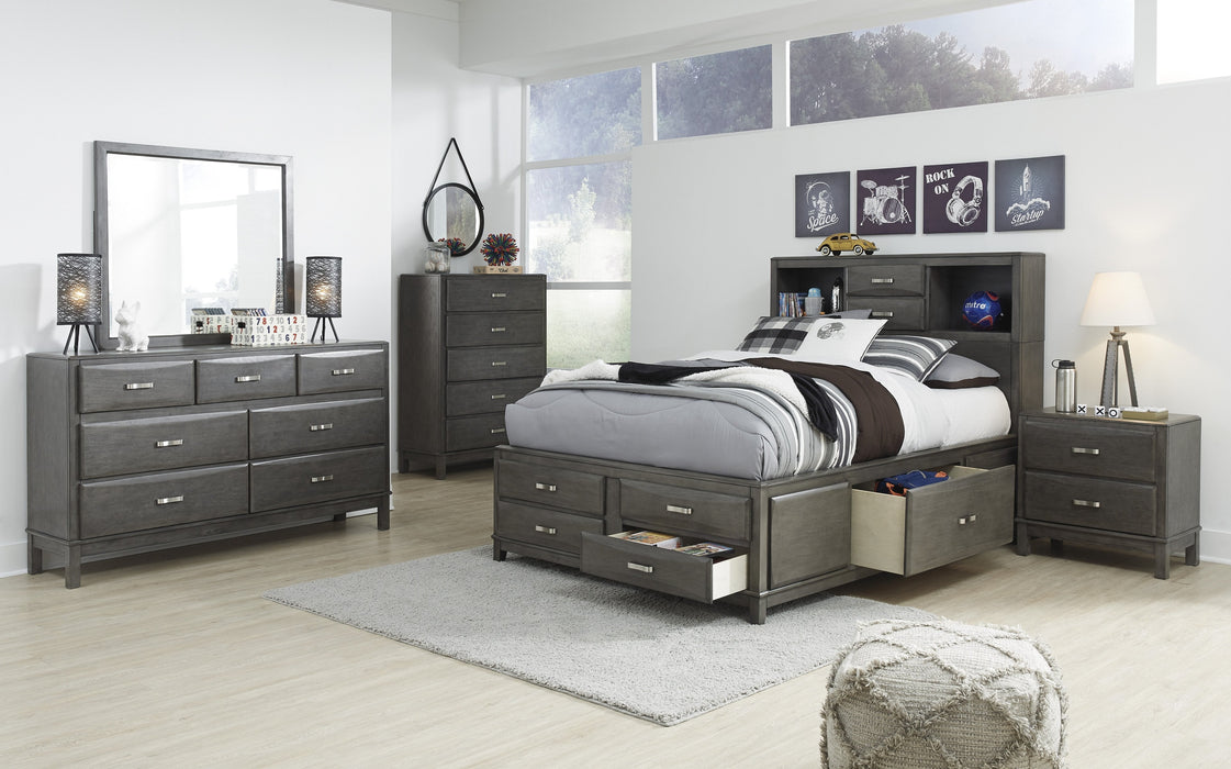 Caitbrook Gray Bookcase Storage Youth Bedroom Set - Gate Furniture