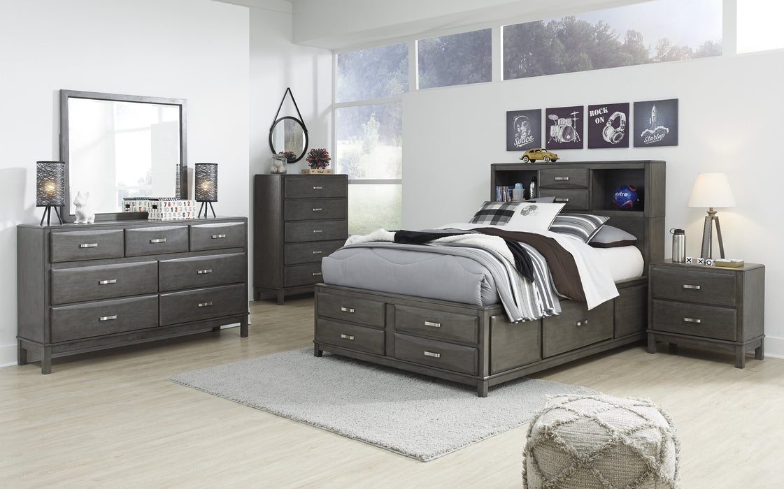 Caitbrook Gray Bookcase Storage Youth Bedroom Set - Gate Furniture