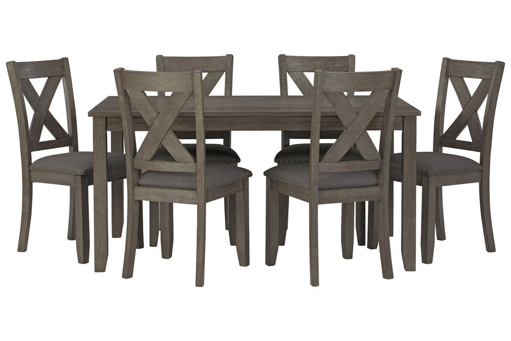 Caitbrook Gray Dining Table and Chairs (Set of 7) - D388-425 - Gate Furniture