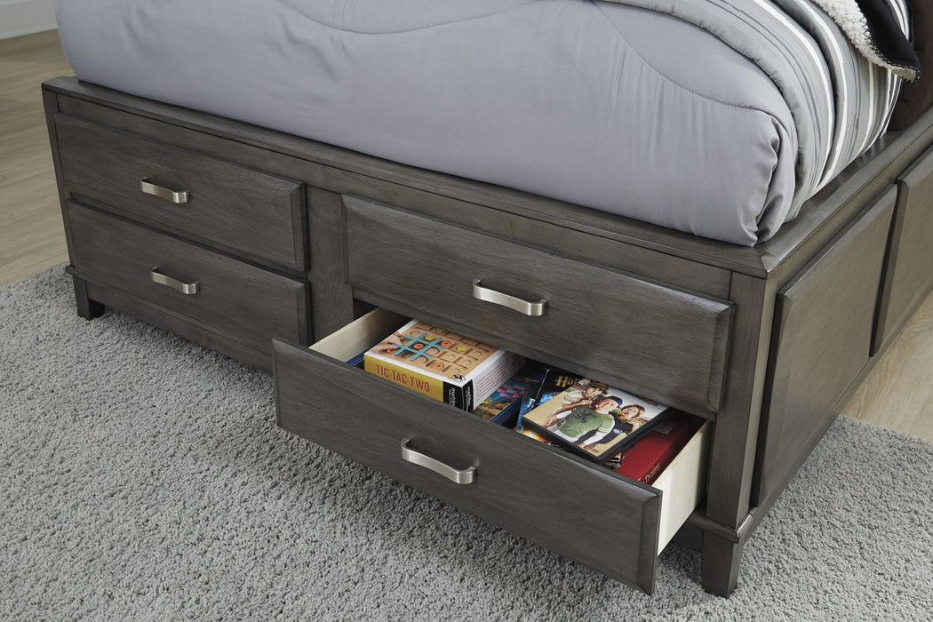 Caitbrook Gray Full Bookcase Storage Bed - Gate Furniture