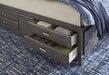 Caitbrook Gray King Bookcase Storage Bed - Gate Furniture