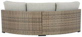 Calworth Outdoor Curved Loveseat with Cushion - P458-861 - In Stock Furniture