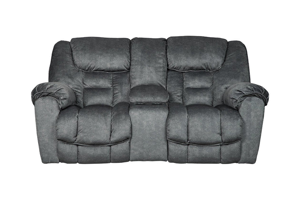 Capehorn Granite Reclining Loveseat with Console - 7690294 - Gate Furniture