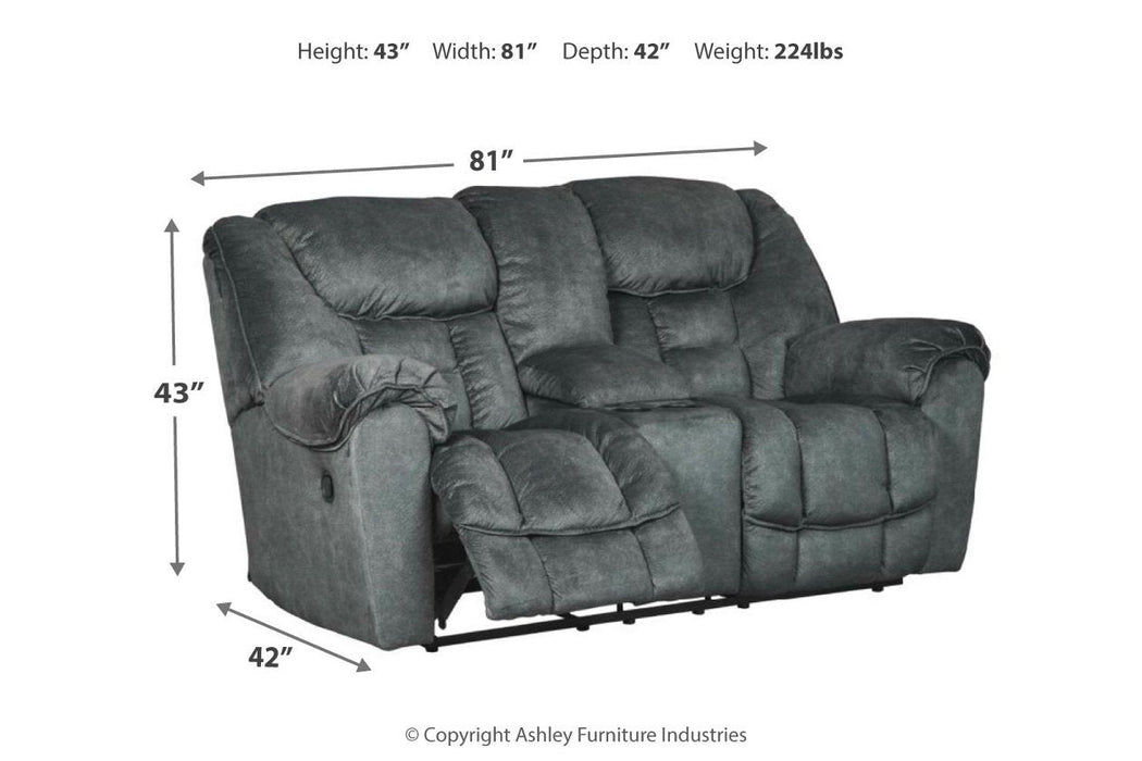 Capehorn Granite Reclining Loveseat with Console - 7690294 - Gate Furniture