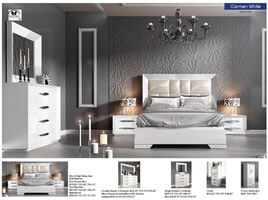 Carmen Bed White Queen - In Stock Furniture