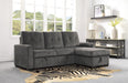 Carolina Gray Reversible Sleeper Sectional with Storage - 9402DGY*SC - Gate Furniture