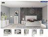 Carrara White Bedroom W/Light Set - Gate Furniture