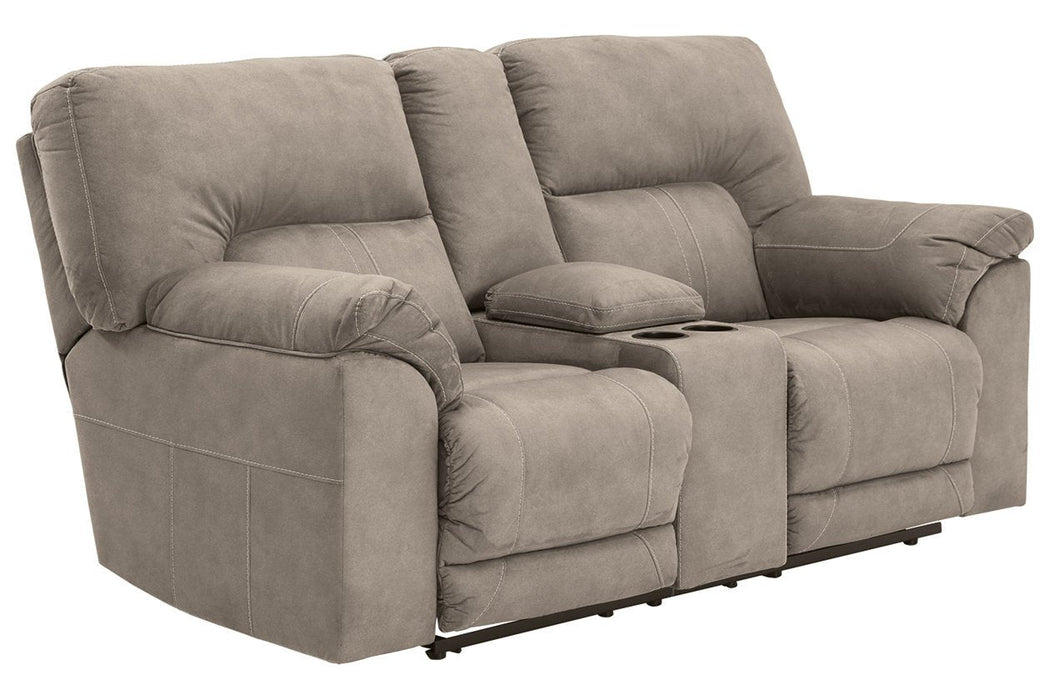 Cavalcade Slate Reclining Loveseat with Console - 7760194 - Gate Furniture