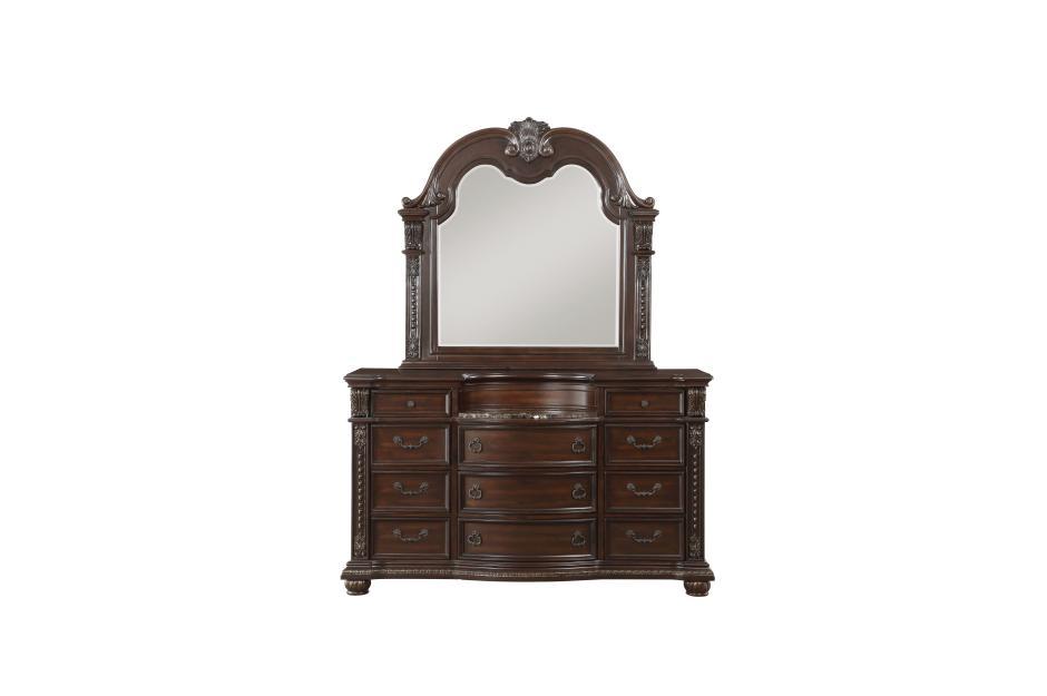 Cavalier Brown Marble Insert Dresser - 1757-5 - Gate Furniture