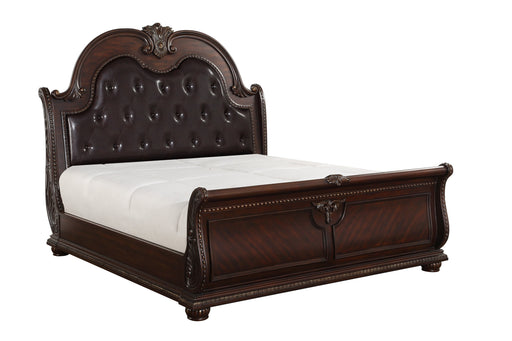 Cavalier King Brown Sleigh Bed - 1757K-1EK - Gate Furniture