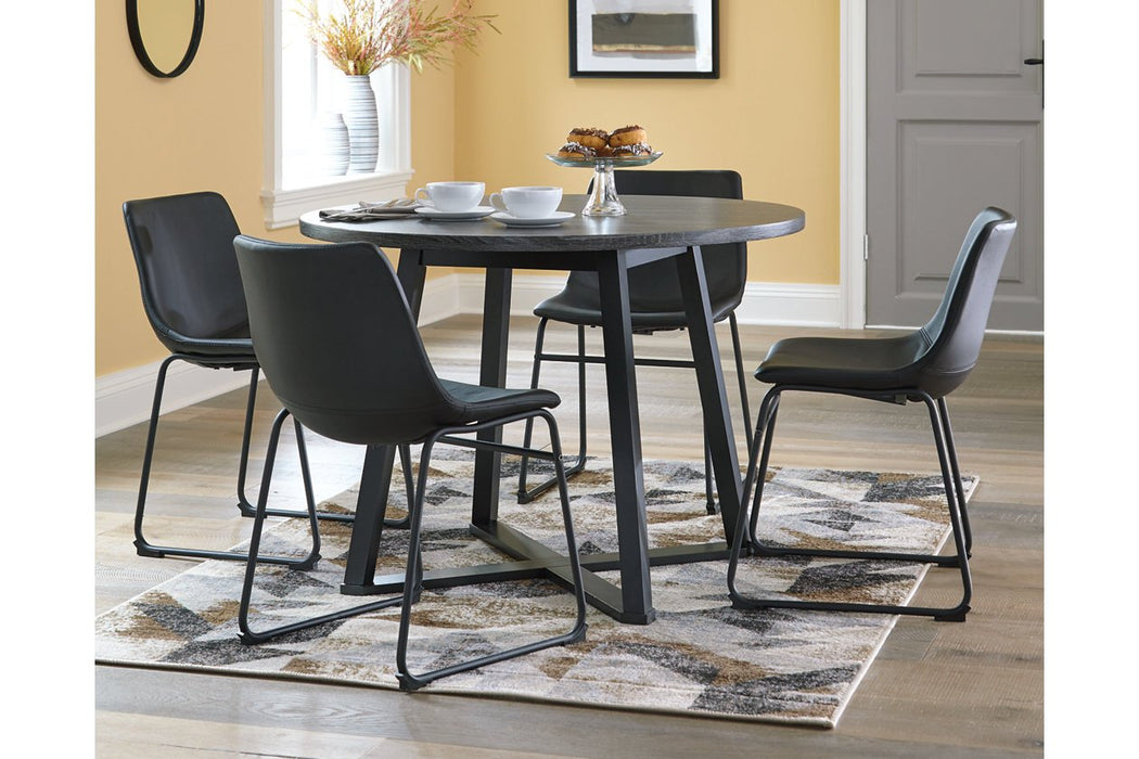 Centiar Gray/Black Dining Table - D372-16 - Gate Furniture