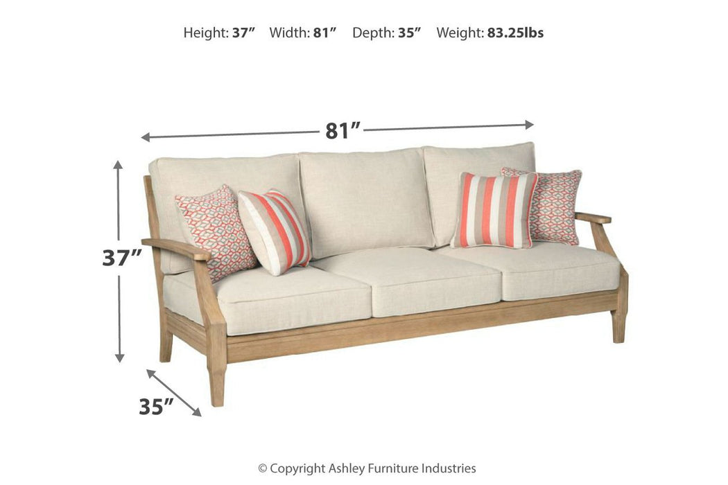 Clare View Beige Sofa with Cushion - P801-838 - Gate Furniture