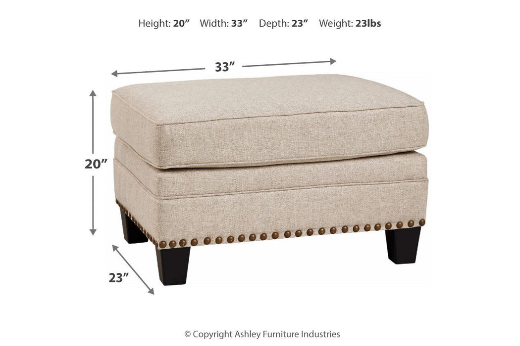 Claredon Linen Ottoman - 1560214 - Gate Furniture