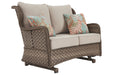 Clear Ridge Light Brown Glider Loveseat with Cushion - P361-835 - Gate Furniture