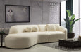 Cloe Ivory Boucle Curved LAF Sectional - Gate Furniture