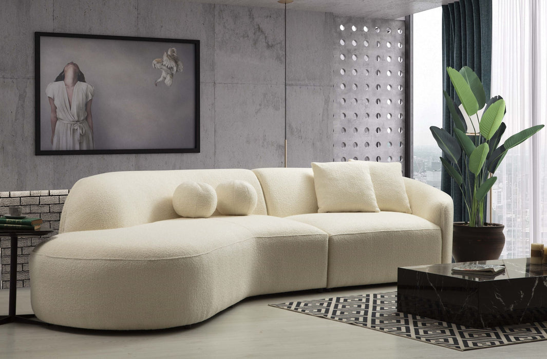 Cloe Ivory Boucle LAF Curved Sectional