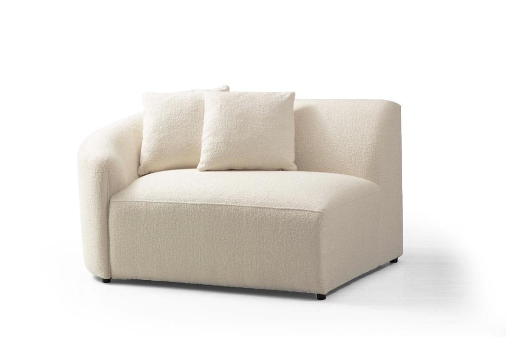 Cloe Ivory Boucle RAF Curved Sectional