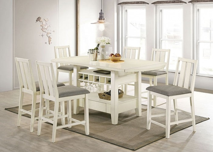 WILSONVILLE Antique White Counter Height Dining Room Set