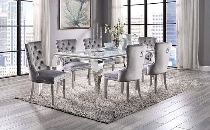 JEWETT White/Chrome Dining Room Set