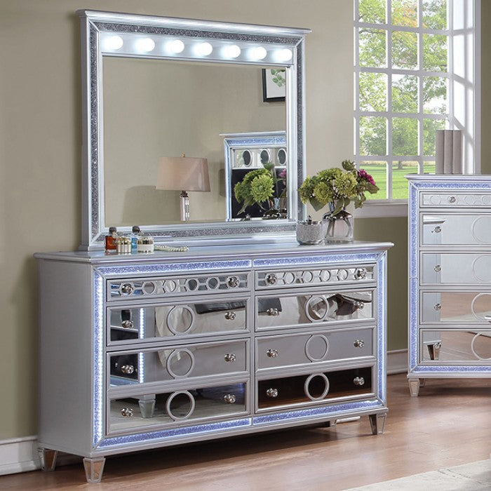 MAIREAD Silver/Navy Bedroom Set