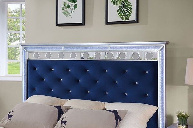 MAIREAD Silver/Navy Bedroom Set