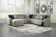 Colleyville Stone Armless Power Recliner 5 Piece LAF Sectional - Gate Furniture