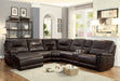 Columbus Brown Reclining LAF Chaise Sectional - 8490*6LCRR - Gate Furniture