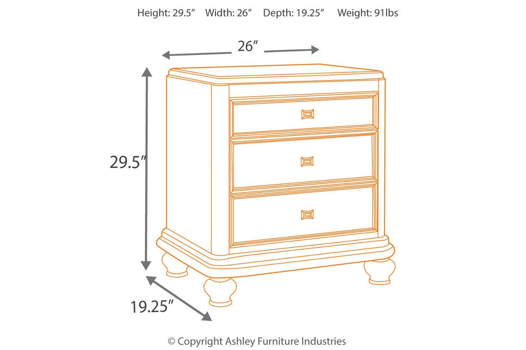 Coralayne Silver Nightstand - B650-93 - Gate Furniture