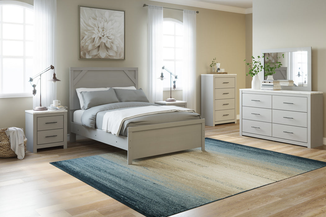 Cottenburg Light Gray-White Full Panel Bed - Gate Furniture