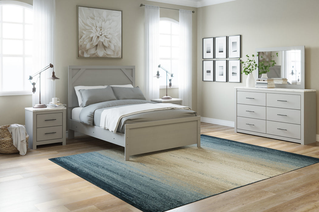 Cottenburg Light Gray-White Full Panel Bed - Gate Furniture